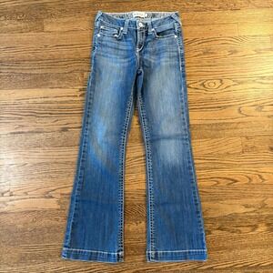 Ariat REAL Denim Girls Jeans Size 14 Bootcut Medium Wash Embroidered Pockets